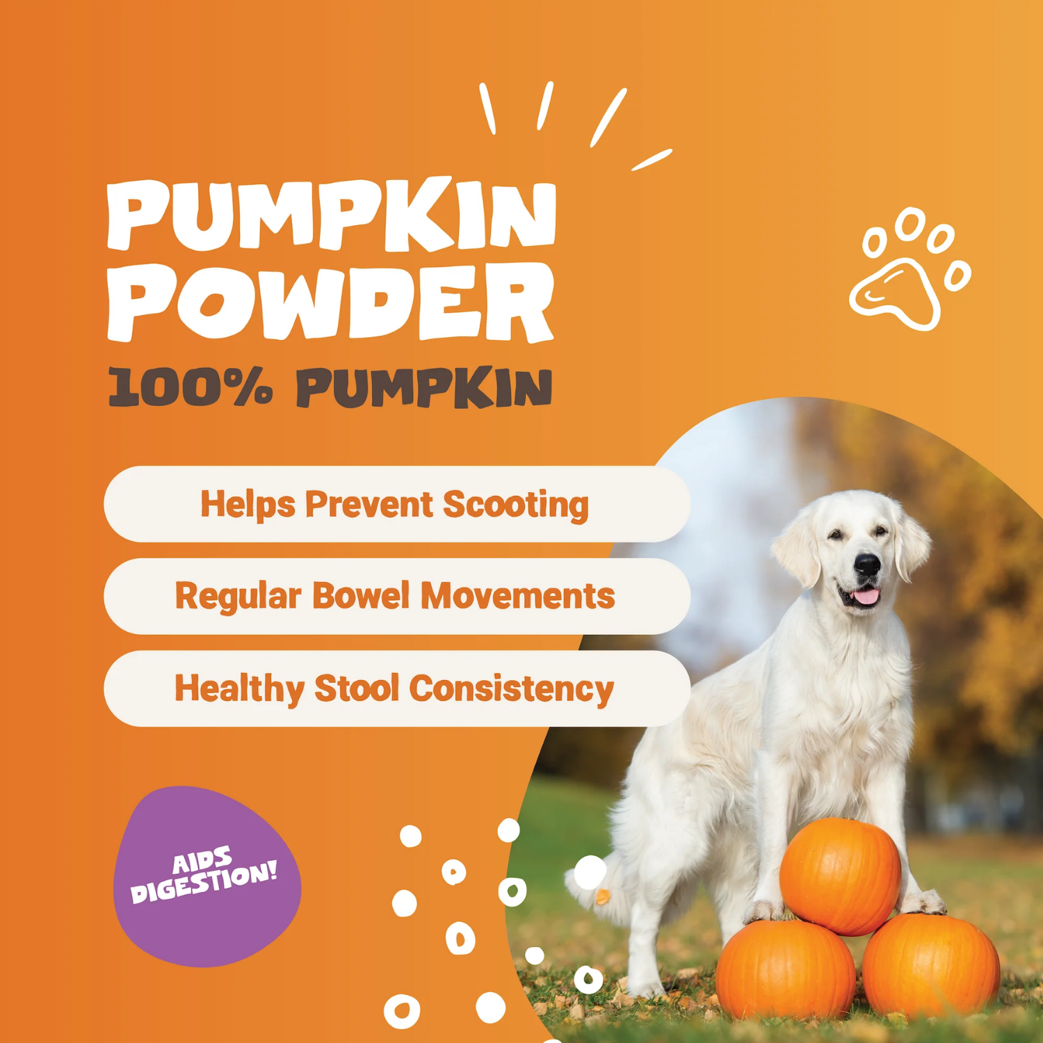 100% Natural Pumpkin Powder for Dogs & Cats - 250g product detail – Gut Health