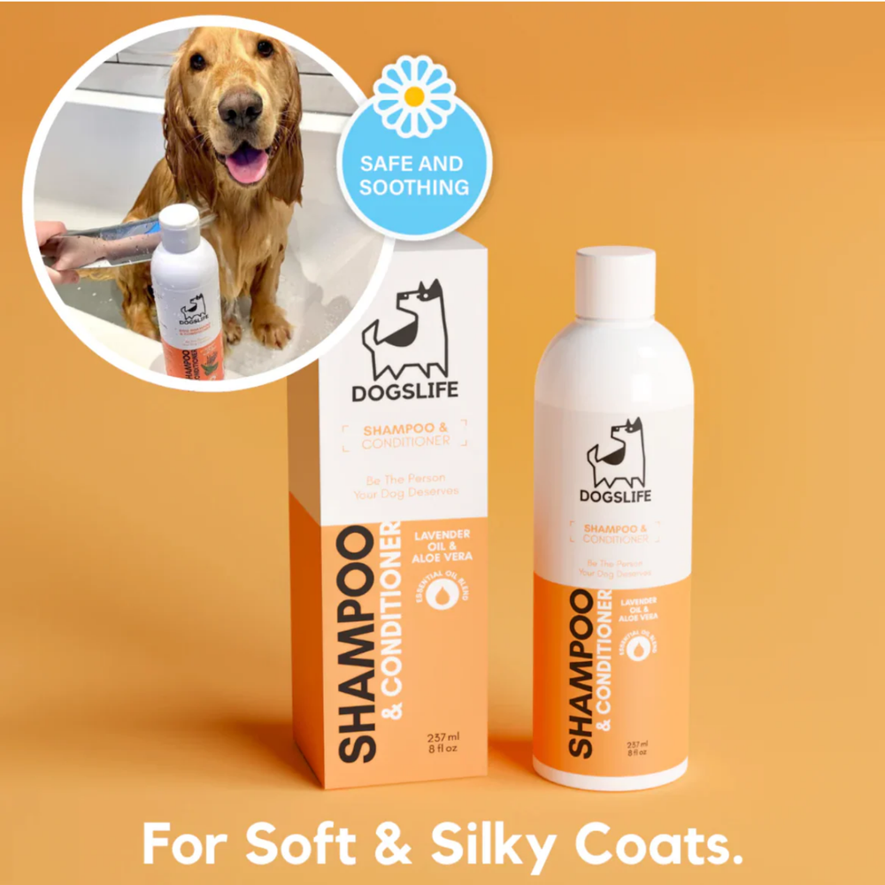 2-in-1 Dog Shampoo & Conditioner with Lavender & Jojoba packaging – Moisturises Coat
