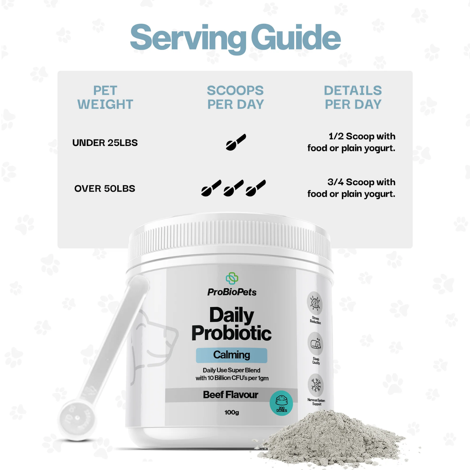 Calming Aid Probiotic Powder for Dogs & Cats