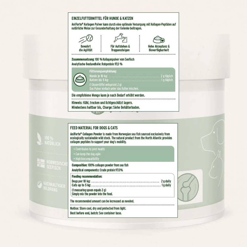 Collagen Powder for Dogs & Cats - Joint, Tendon & Coat Support 250g