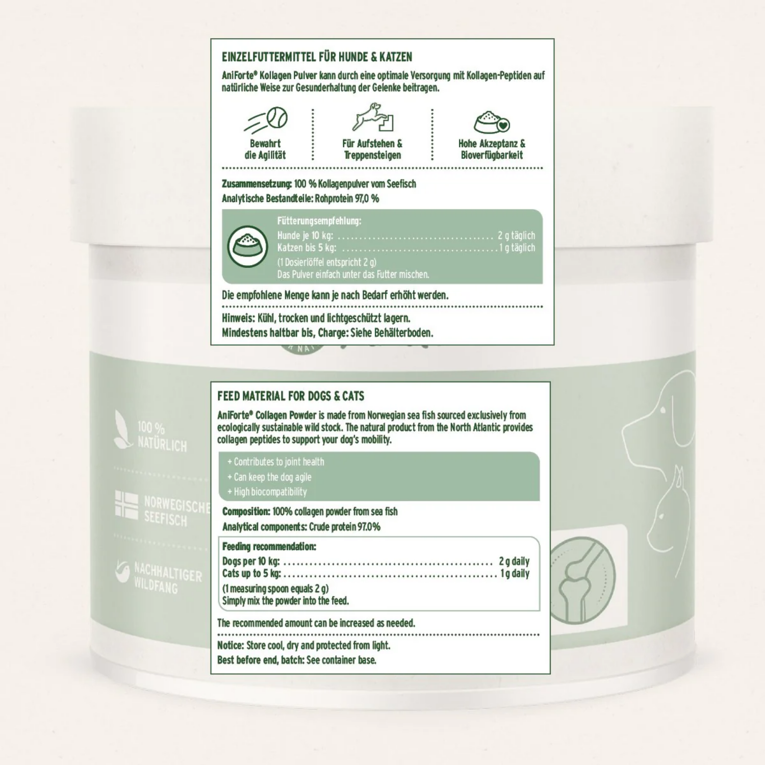 Collagen Powder for Dogs & Cats - Joint, Tendon & Coat Support 250g
