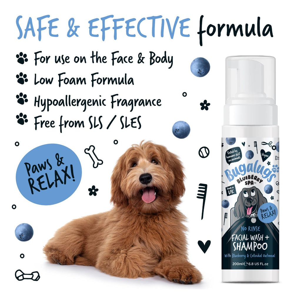 Blueberry Spa™ No Rinse Facial Wash & Shampoo with Blueberry & Colloidal Oatmeal for Dogs