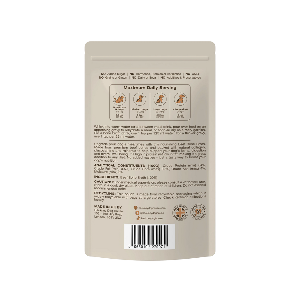 Beef Bone Broth for Dogs - Gravy Food Topper packaging – Gut Health