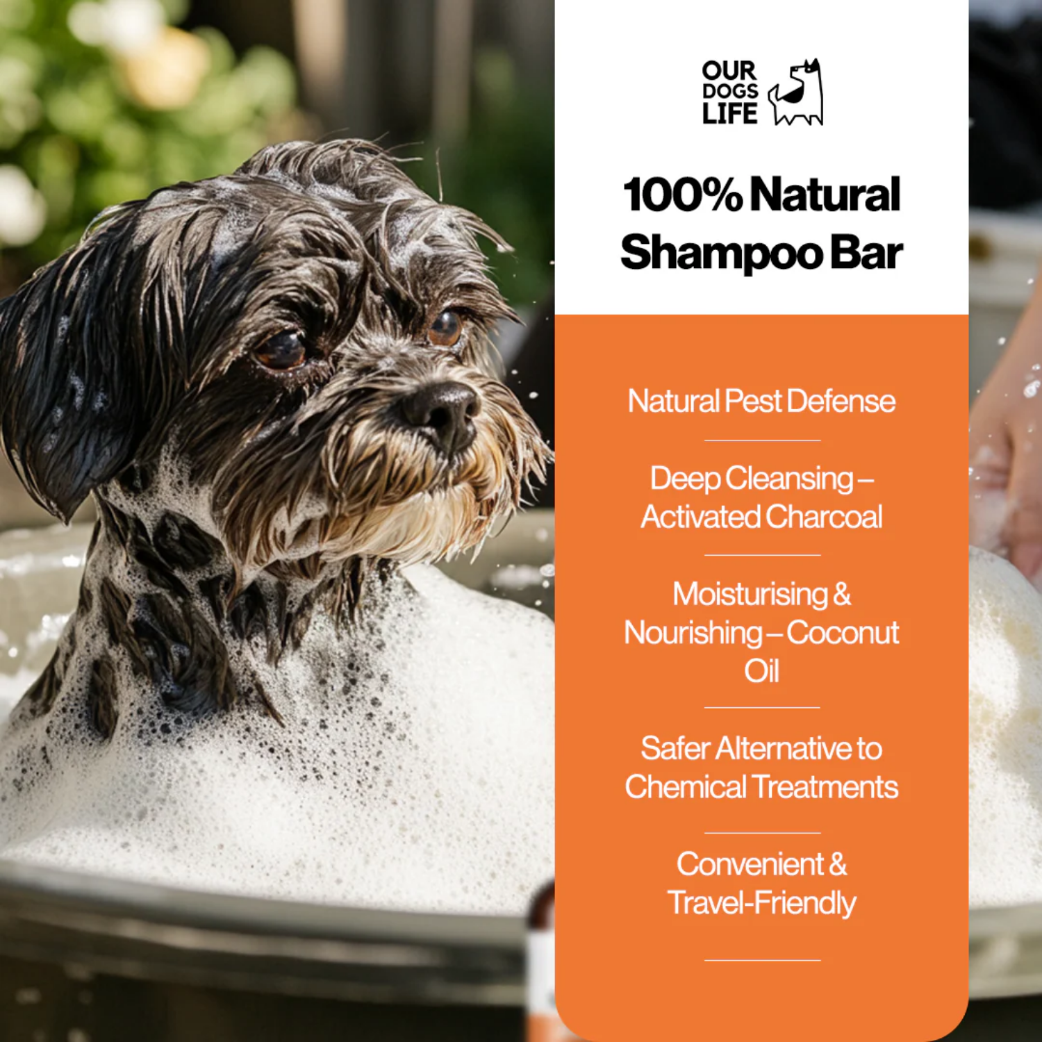 Bug Off Natural Shampoo Bar & Balm for Dogs product detail – Odour Control