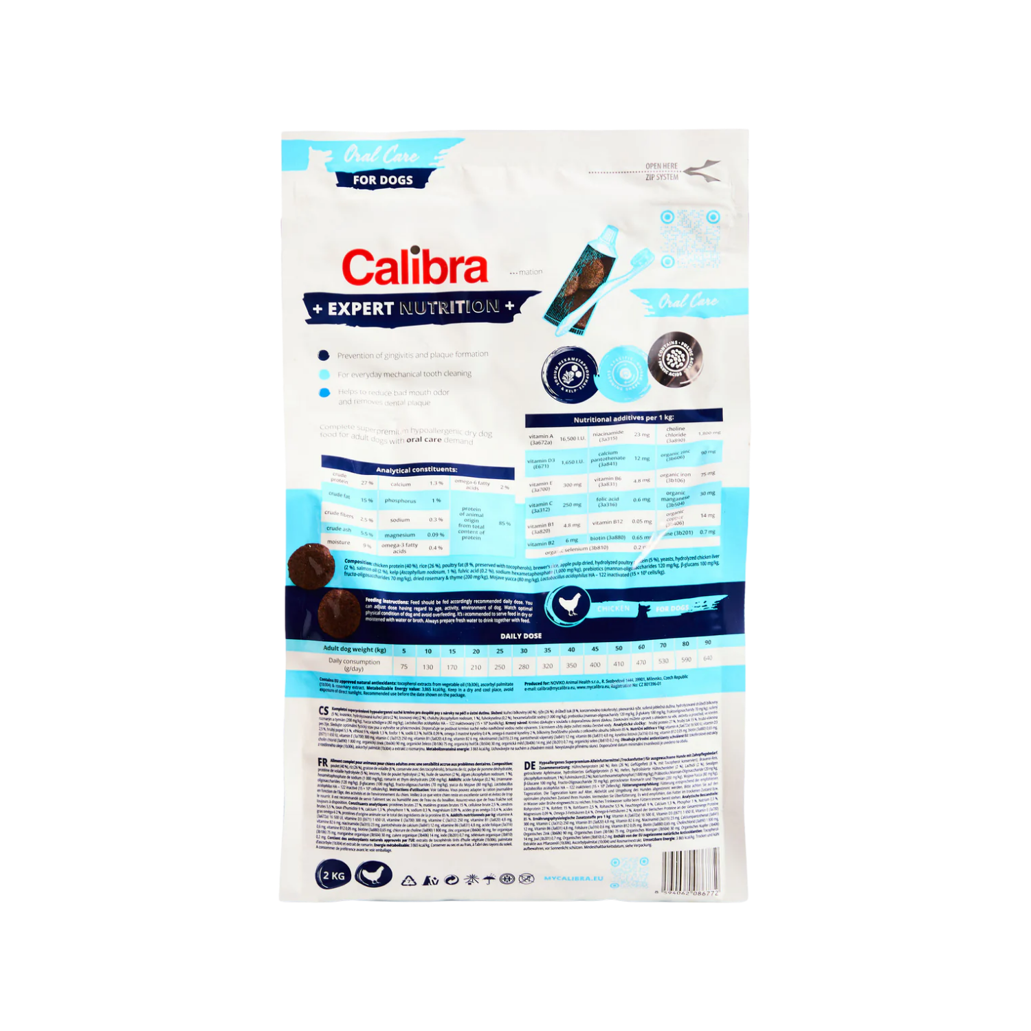 Calibra Oral Care Expert Nutrition Dog Food packaging – Fresh Breath