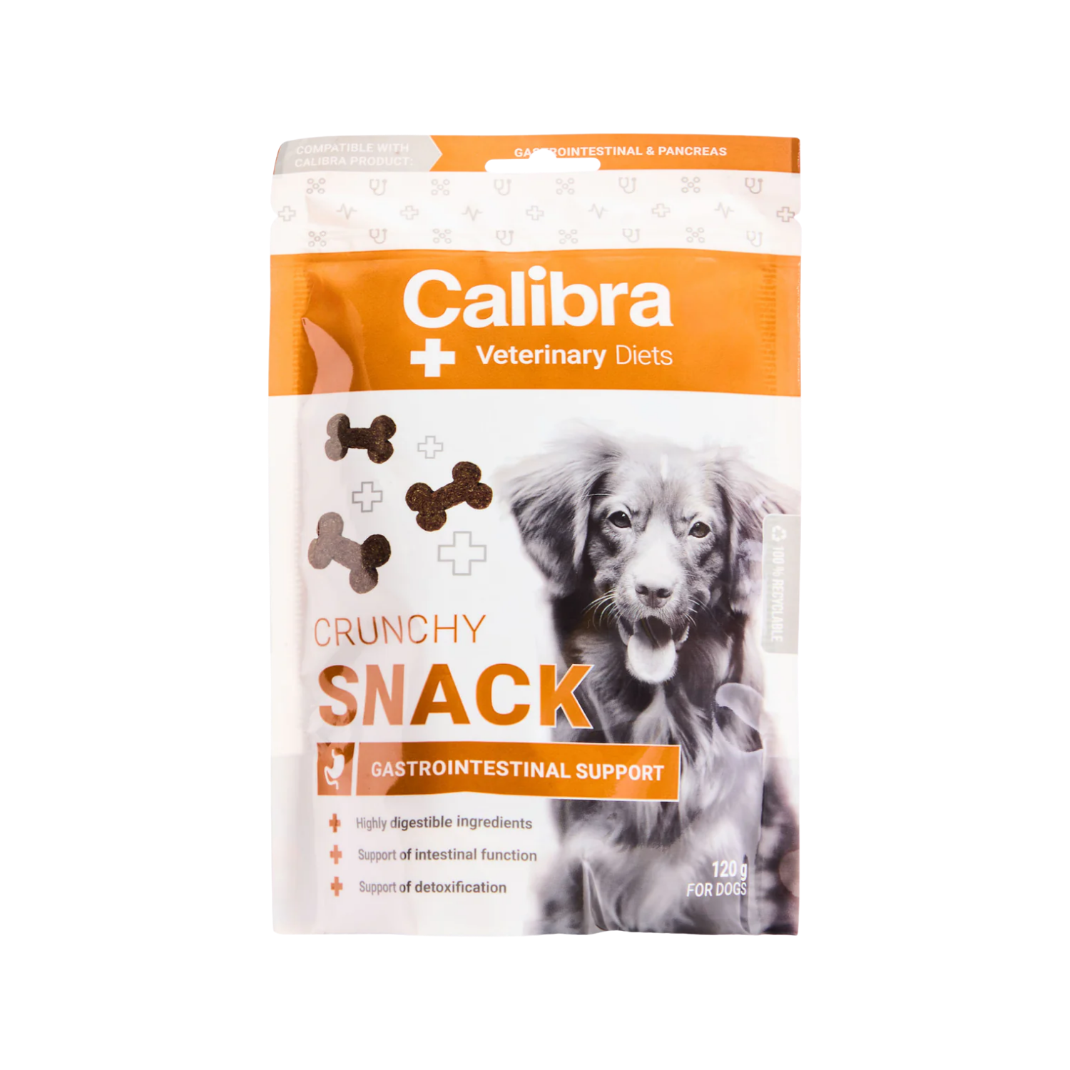 Calibra Crunchy Gastrointestinal Support Dog Snack 120g – Digestive Support & Low Fat