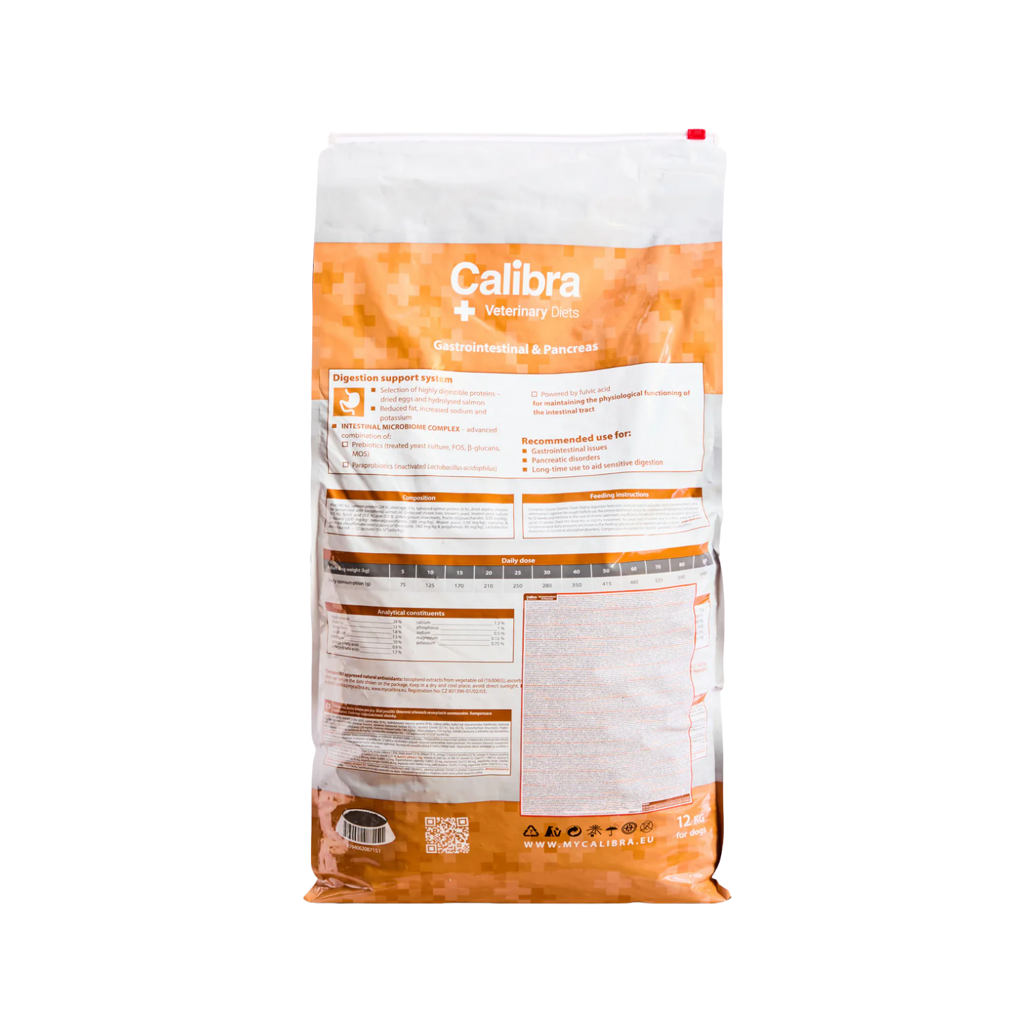 Calibra Gastrointestinal Pancreas Support Dog Food packaging – Low Fat