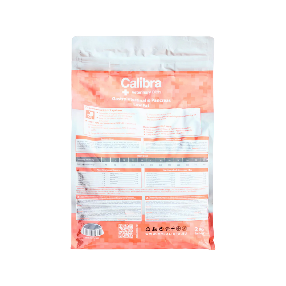 Calibra Gastrointestinal & Pancreas Support Low Fat Dog Food usage view – Pancreas Care