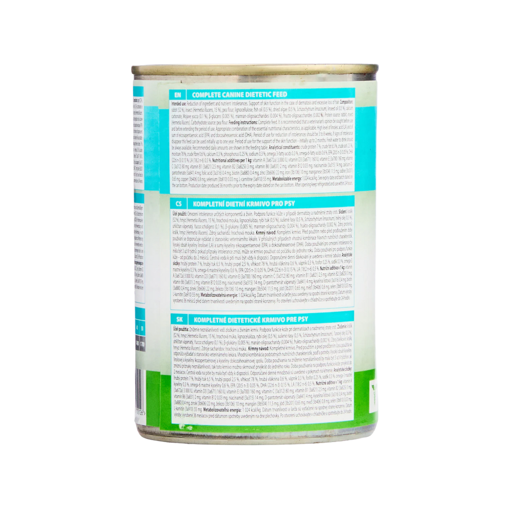 Calibra Hypoallergenic Rabbit & Insect Dog Food 6x400g packaging – Novel Protein