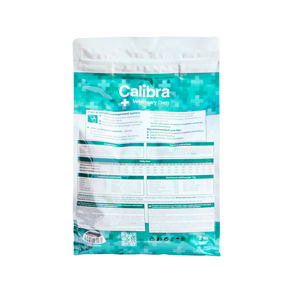 Calibra Joint & Mobility Low Calorie Dog Food packaging – Joint & Mobility