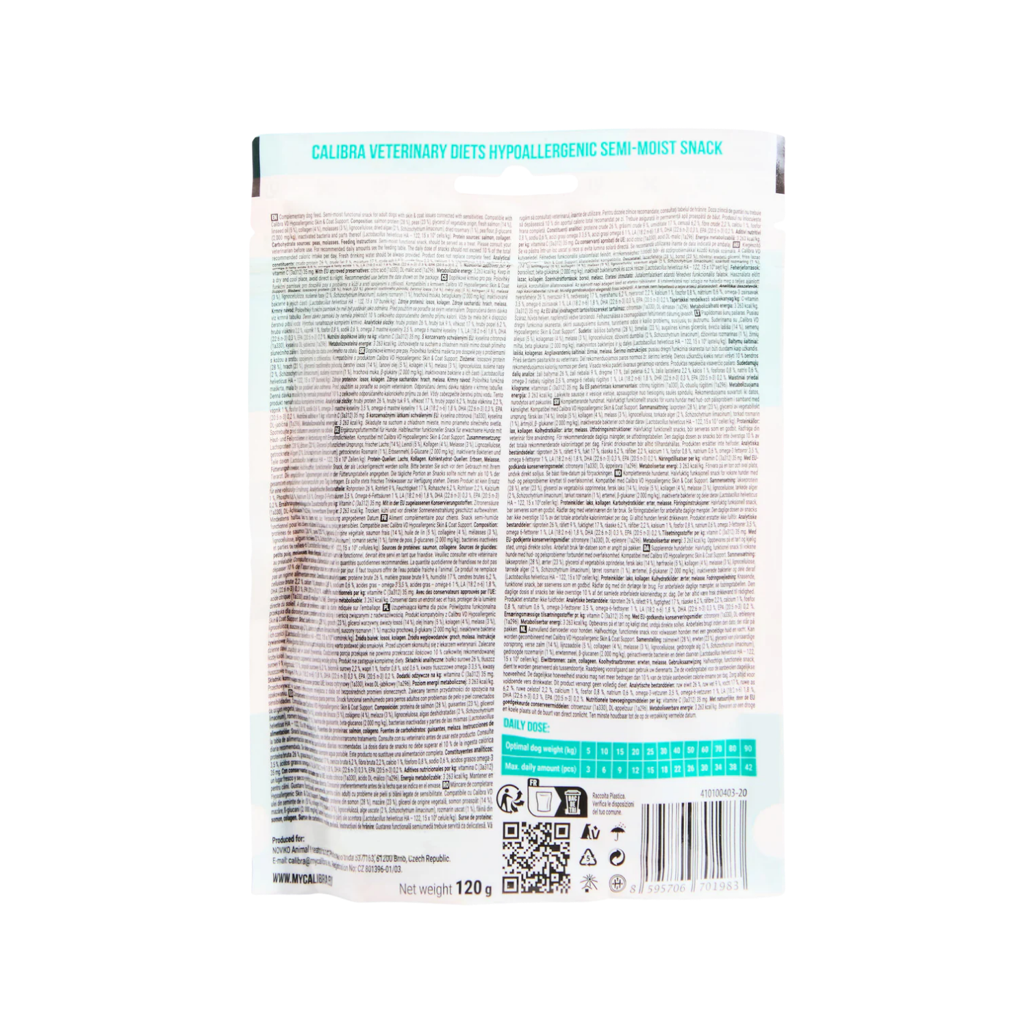 Calibra Semi Moist Mobility Support Dog Snack 120g packaging – Mobility Care