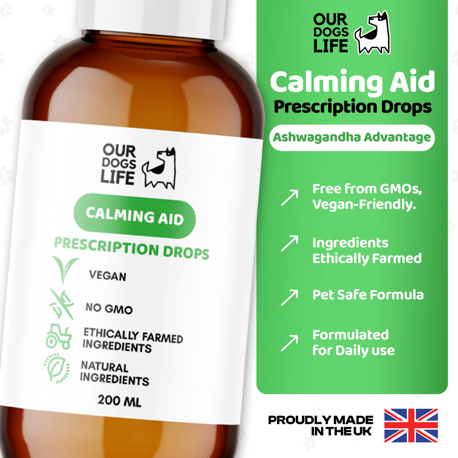 Calming Drops for Dogs - Natural Anxiety Relief (200ml) product detail – Stress Support