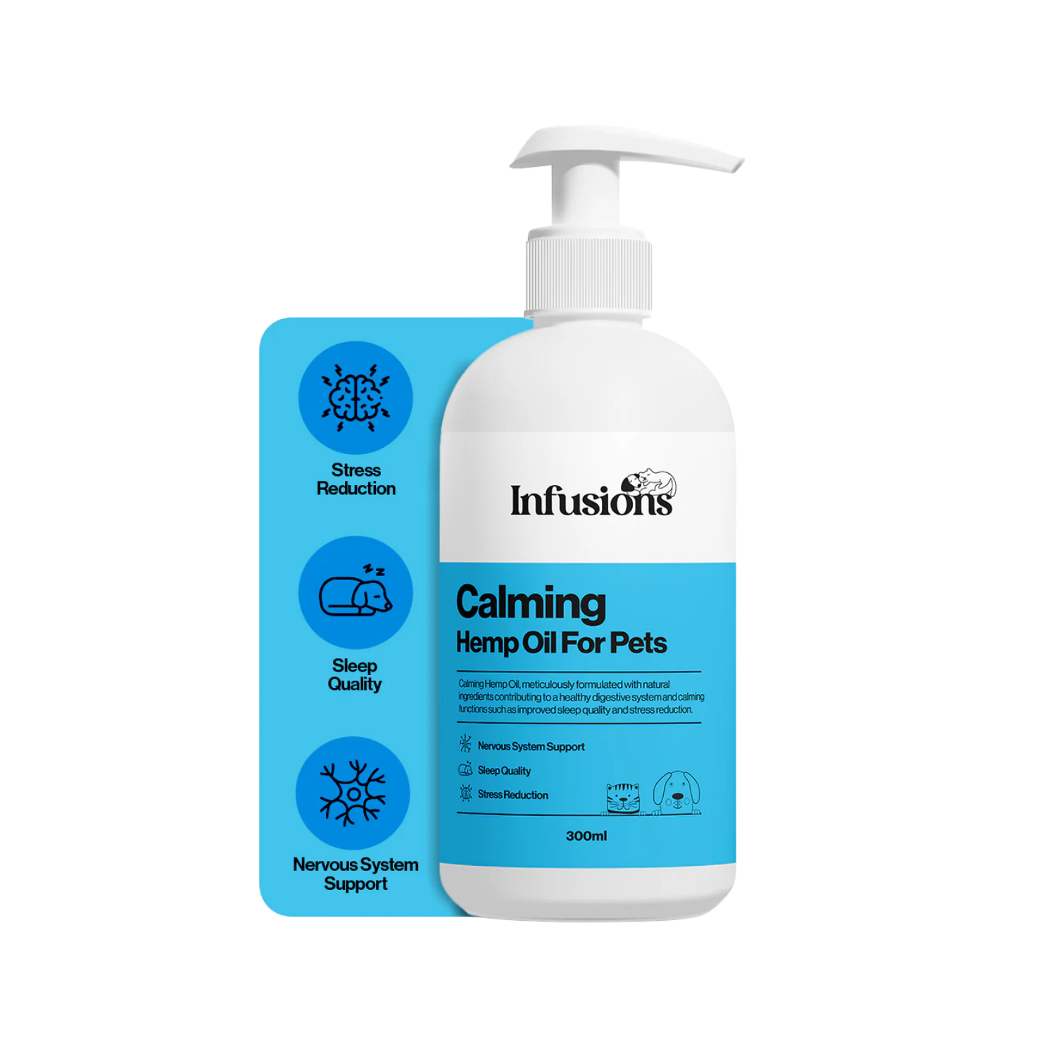 Calming Hemp Oil for Dogs & Cats - 300ml packaging – Anxiety Relief
