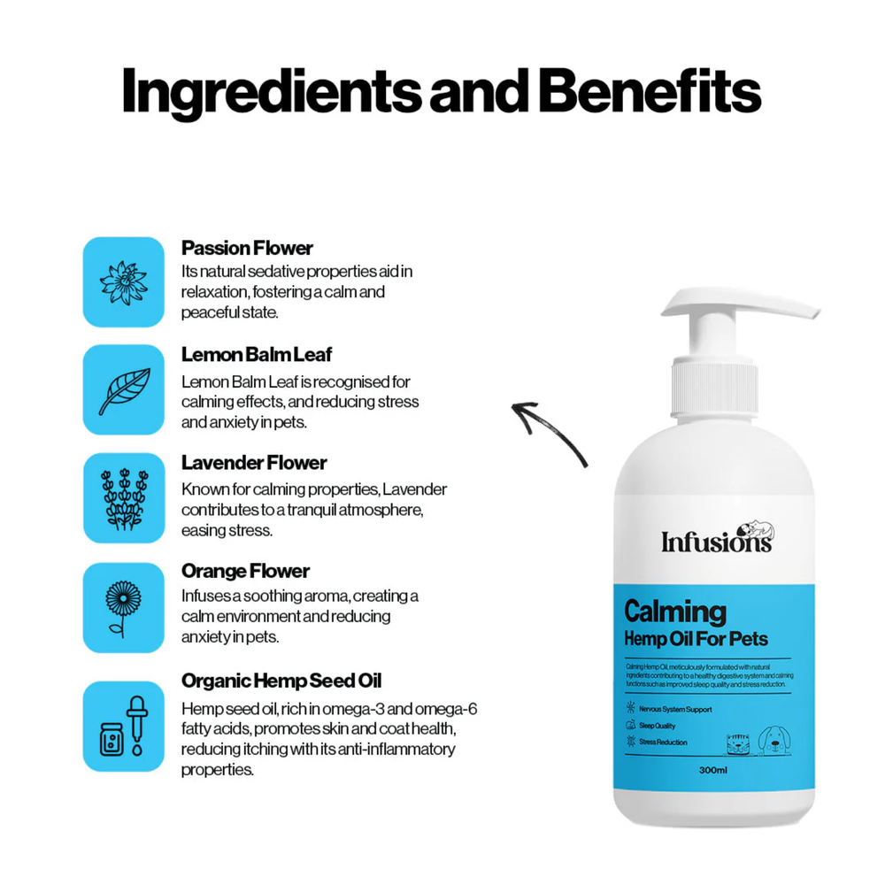 Calming Hemp Oil for Dogs & Cats - 300ml product detail – Stress Support