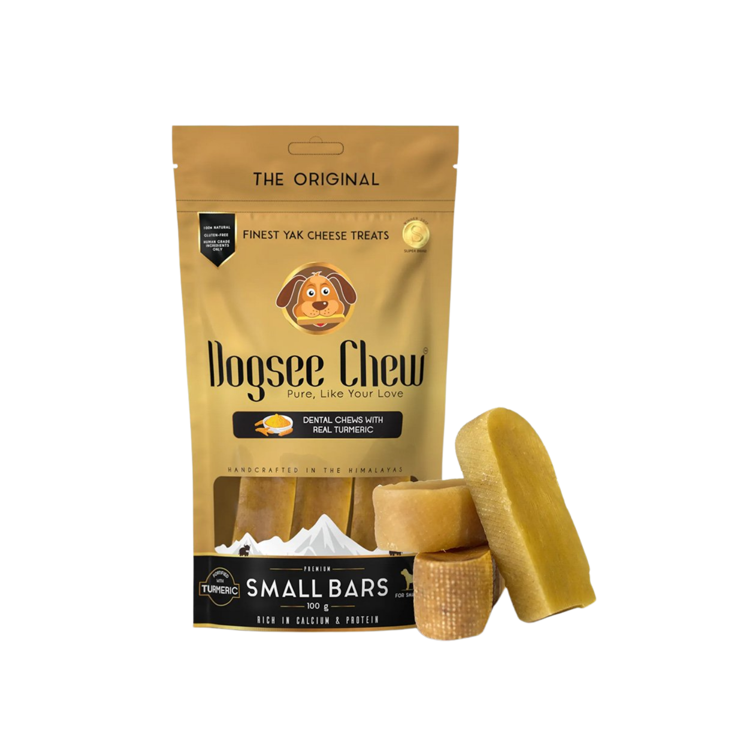 Chew Bars with Turmeric for Dogs - Natural Himalayan Cheese – Joint Support & Dental Health