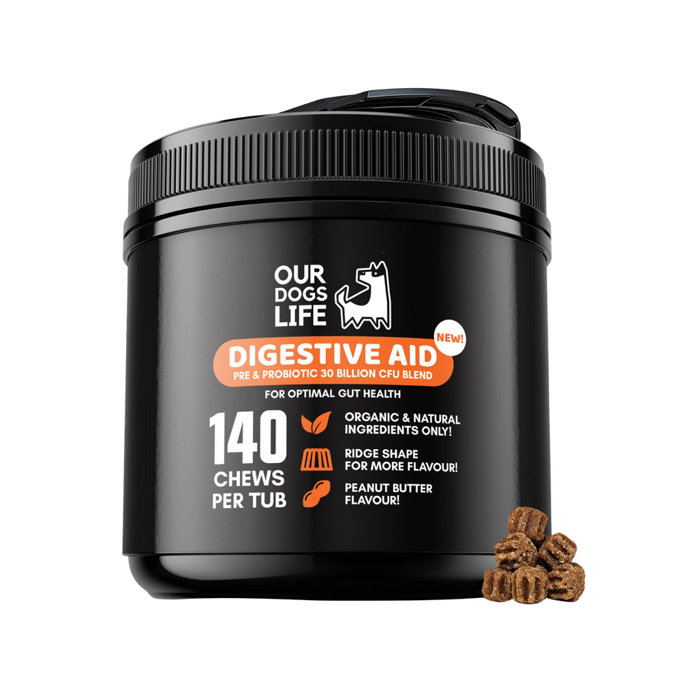 Digestive Chews for Dogs - 140 Chews, 30 Billion CFU Pre & Probiotics – Gut Health & Loose Stools