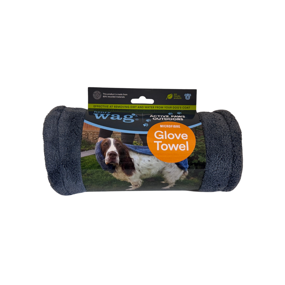 Henry Wag Pet Towel Glove usage view – Grooming