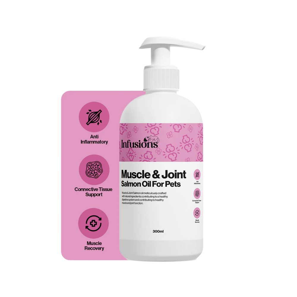 Muscle & Joint Salmon Oil for Pets (300ml) packaging – Omega-3 Boost