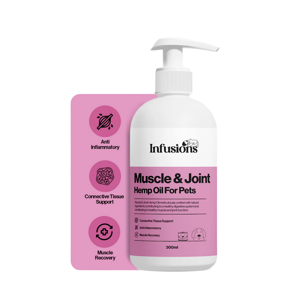 Muscle & Joint Support Hemp Oil for Pets (300ml) packaging – Muscle Recovery