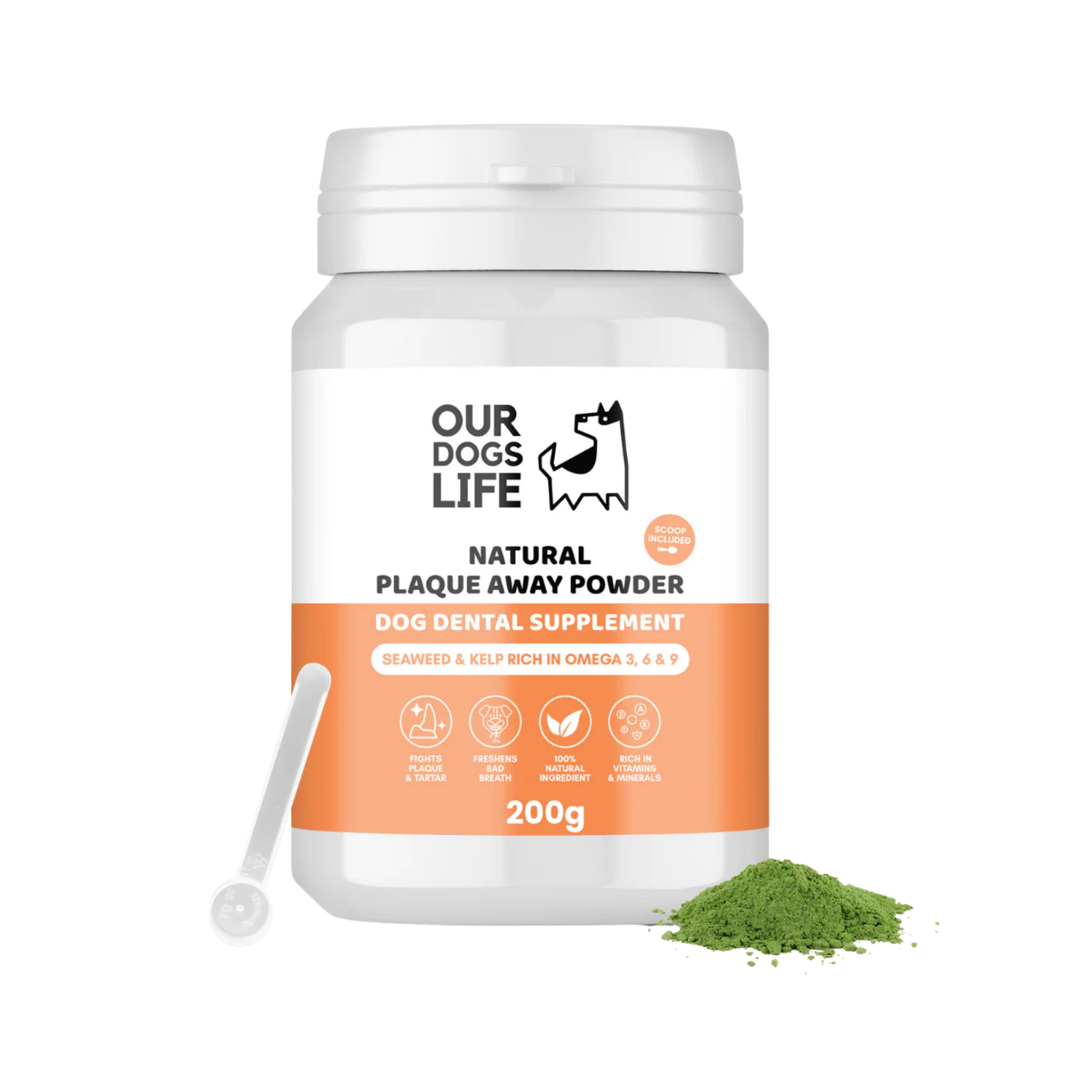 Natural Plaque & Tartar Remover Powder for Dogs – Removes Plaque & Freshens Breath