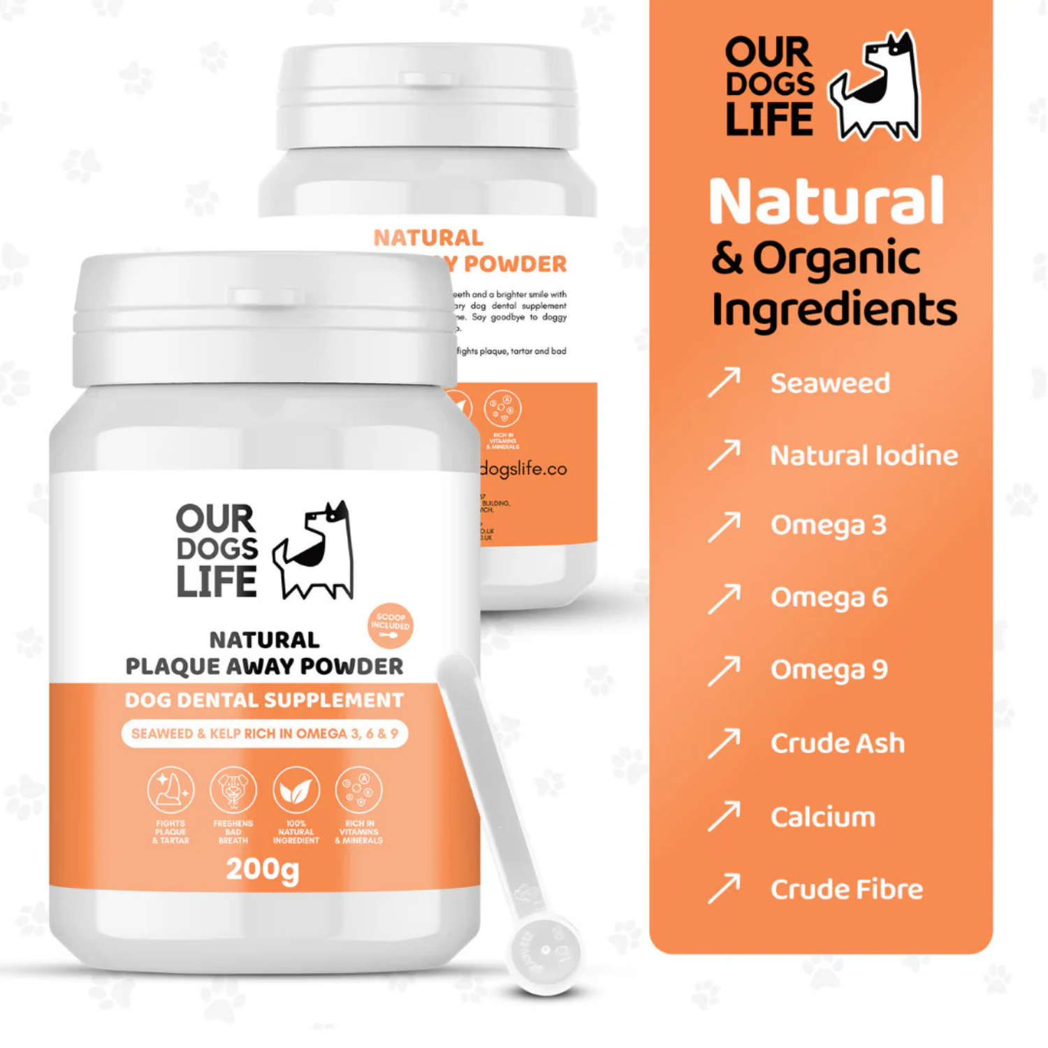 Natural Plaque & Tartar Remover Powder for Dogs product detail – No Brushing
