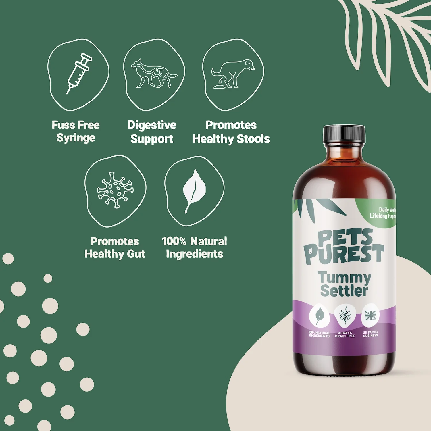 Natural Tummy Settler for Dogs & Cats - 250ml packaging – Gut Health