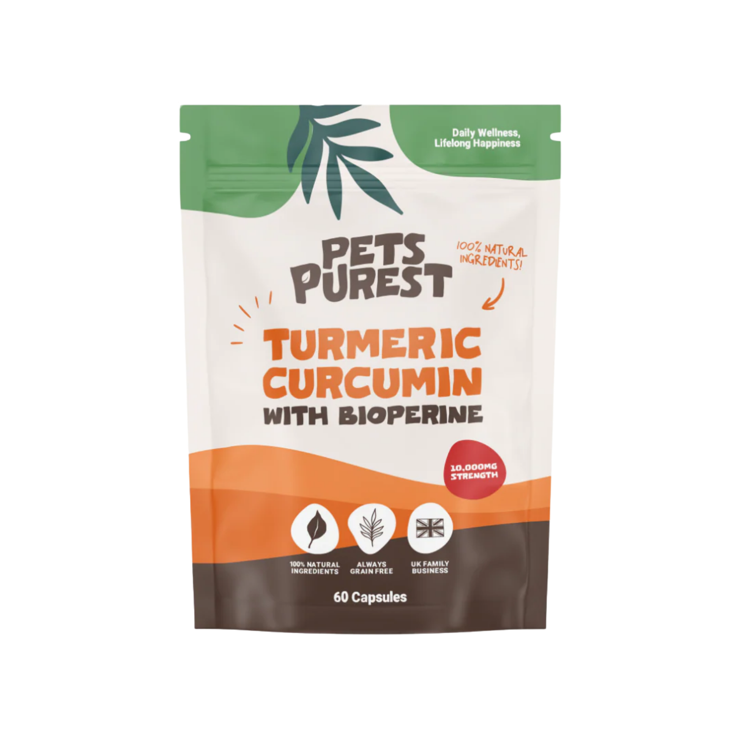 Natural Turmeric Curcumin Capsules for Dogs & Cats - 60 Caps – Joint Support & Improved Mobility