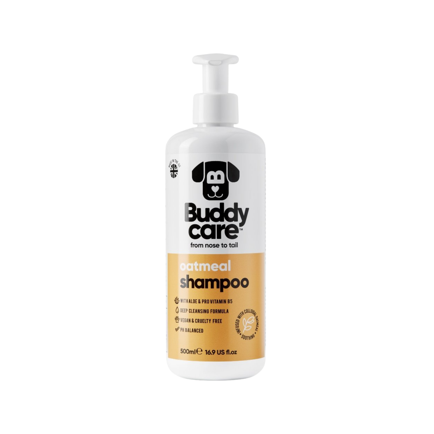 Oatmeal Dog Shampoo for Sensitive Skin - 500ml – Soothes Itching & Deep Hydration