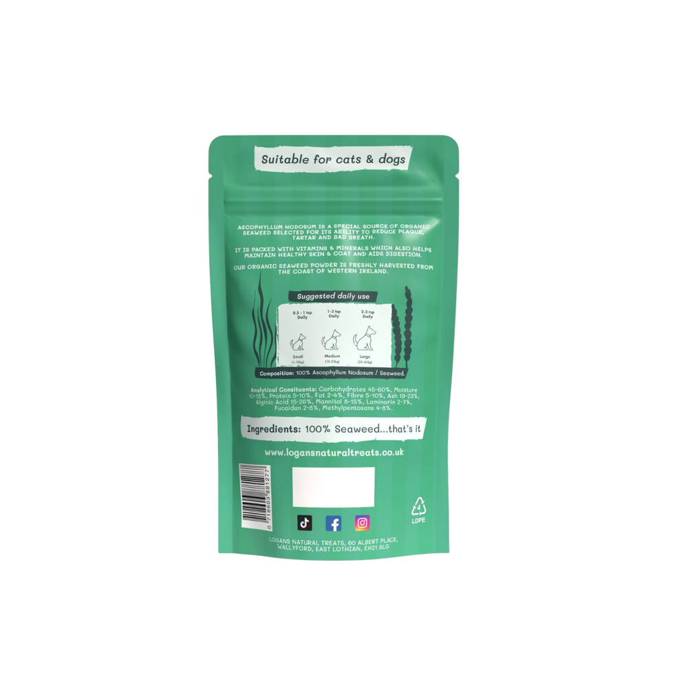 Organic Seaweed Powder – Dental & Thyroid Support for Dogs & Cats packaging – Fresh Breath