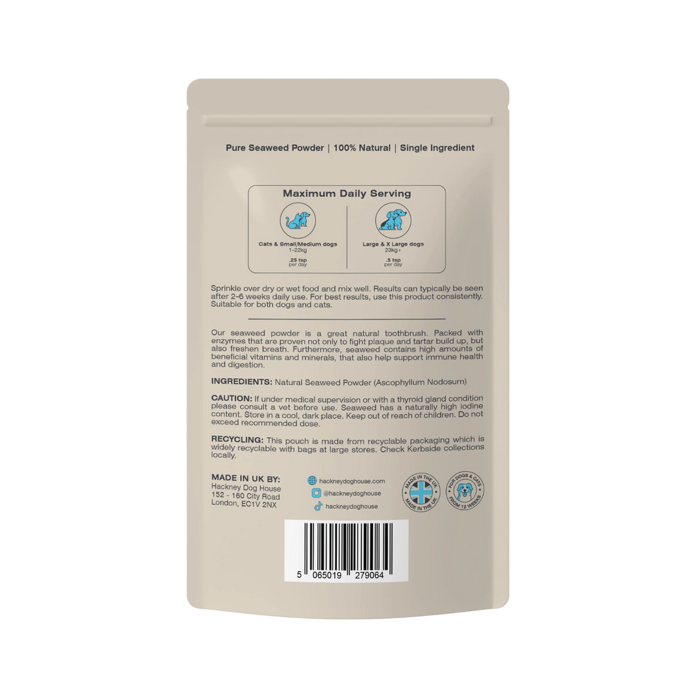 Plaque Seaweed Powder for Dogs & Cats | 80 Servings packaging – Freshens Breath