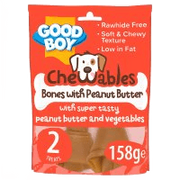 Rawhide Free Peanut Butter Medium Bones for Dogs 2pk