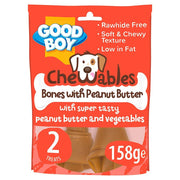Rawhide Free Peanut Butter Medium Bones for Dogs 2pk