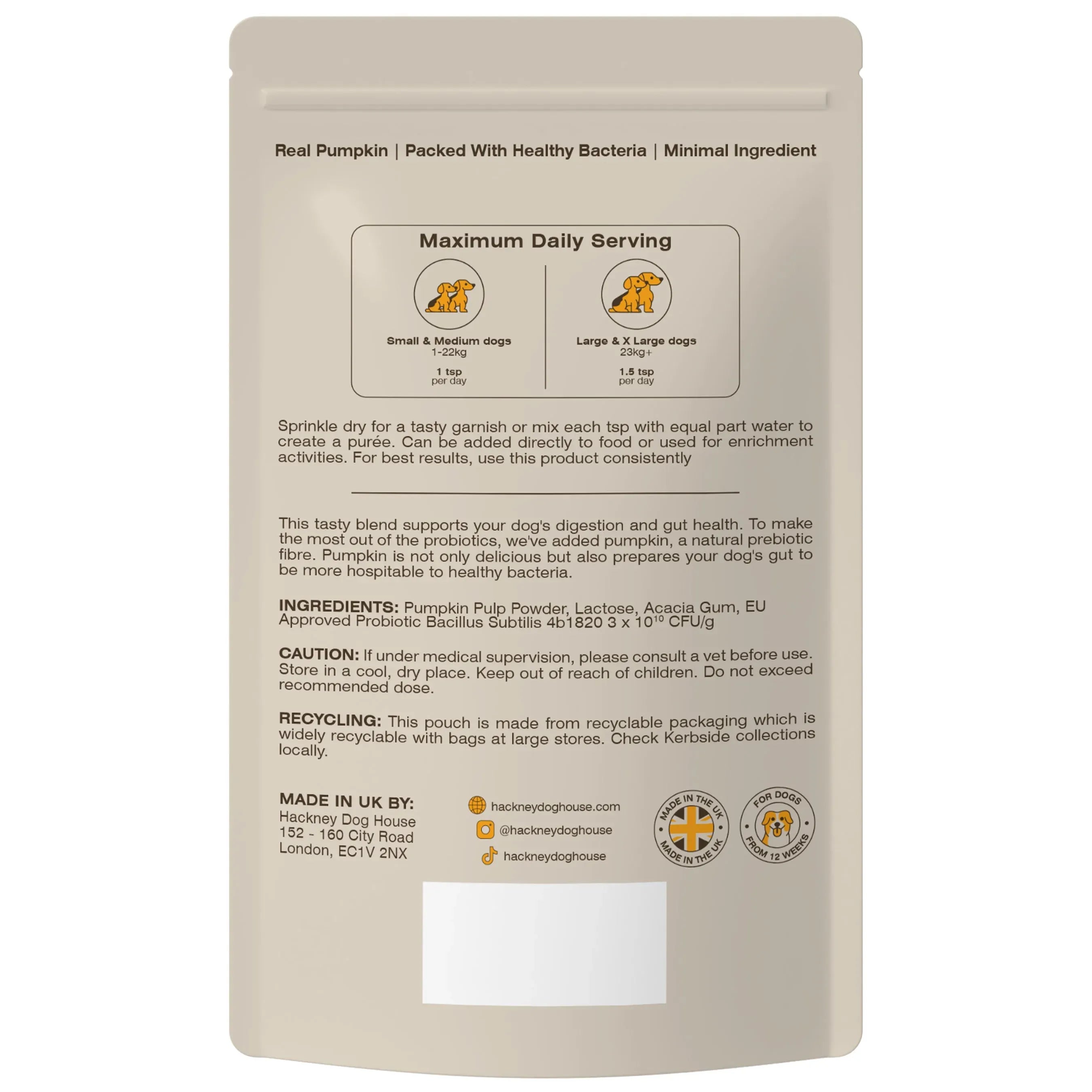 Pumpkin Probiotic Powder for Dogs — 30 Servings