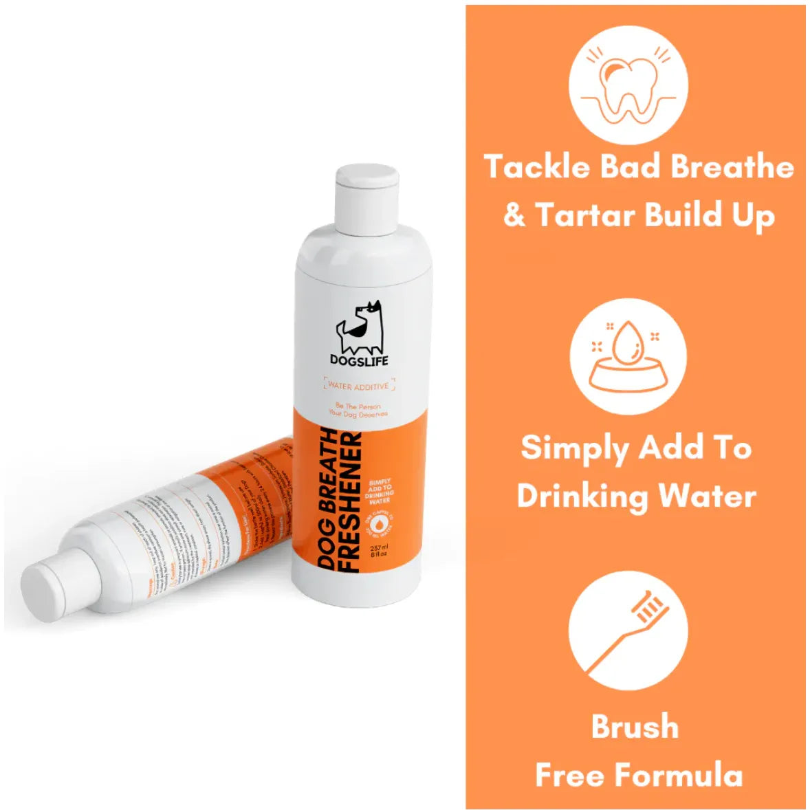 Dental Water Additive for Dogs — Fights Bad Breath & Plaque