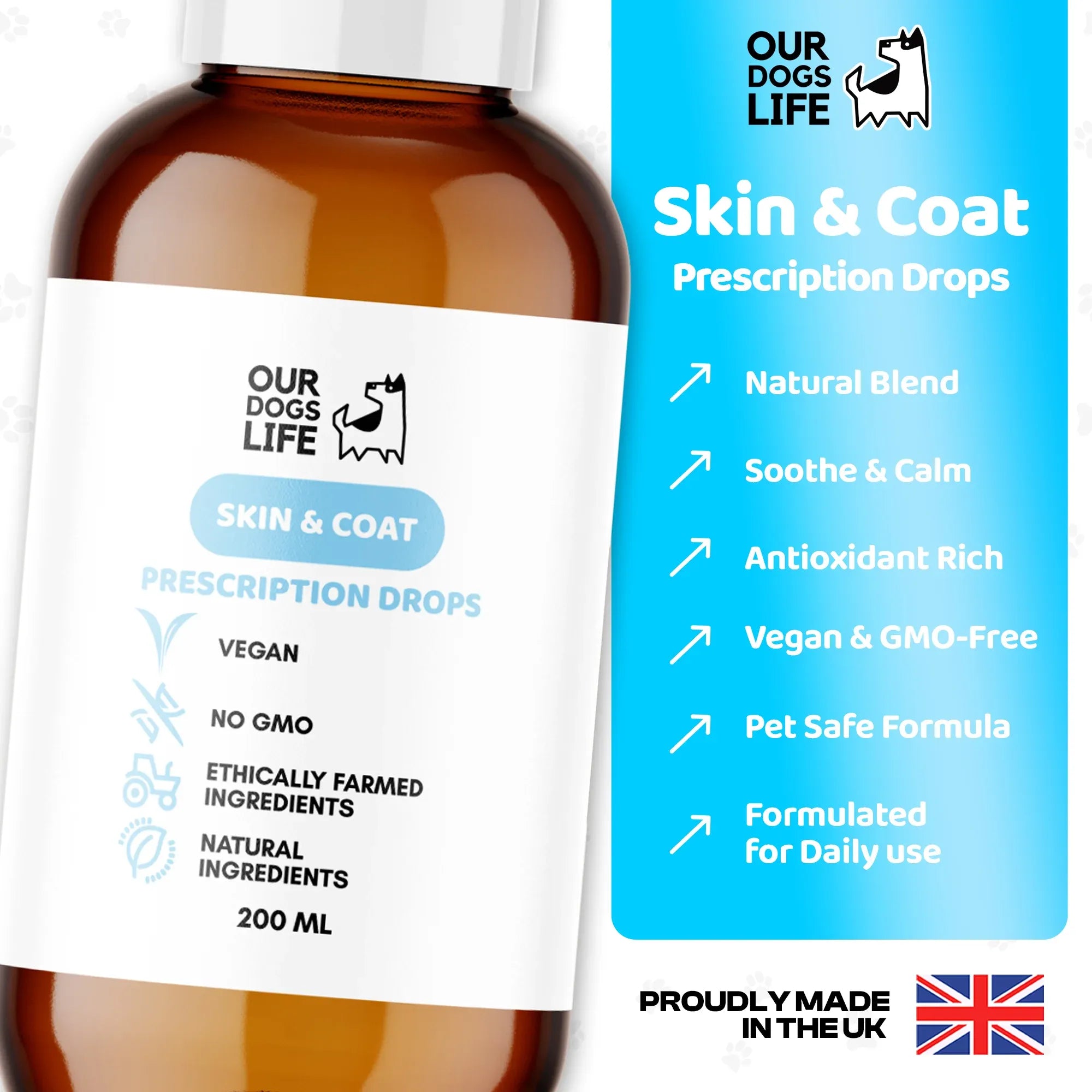 Skin & Coat Liquid Supplement for Dogs (200ml)