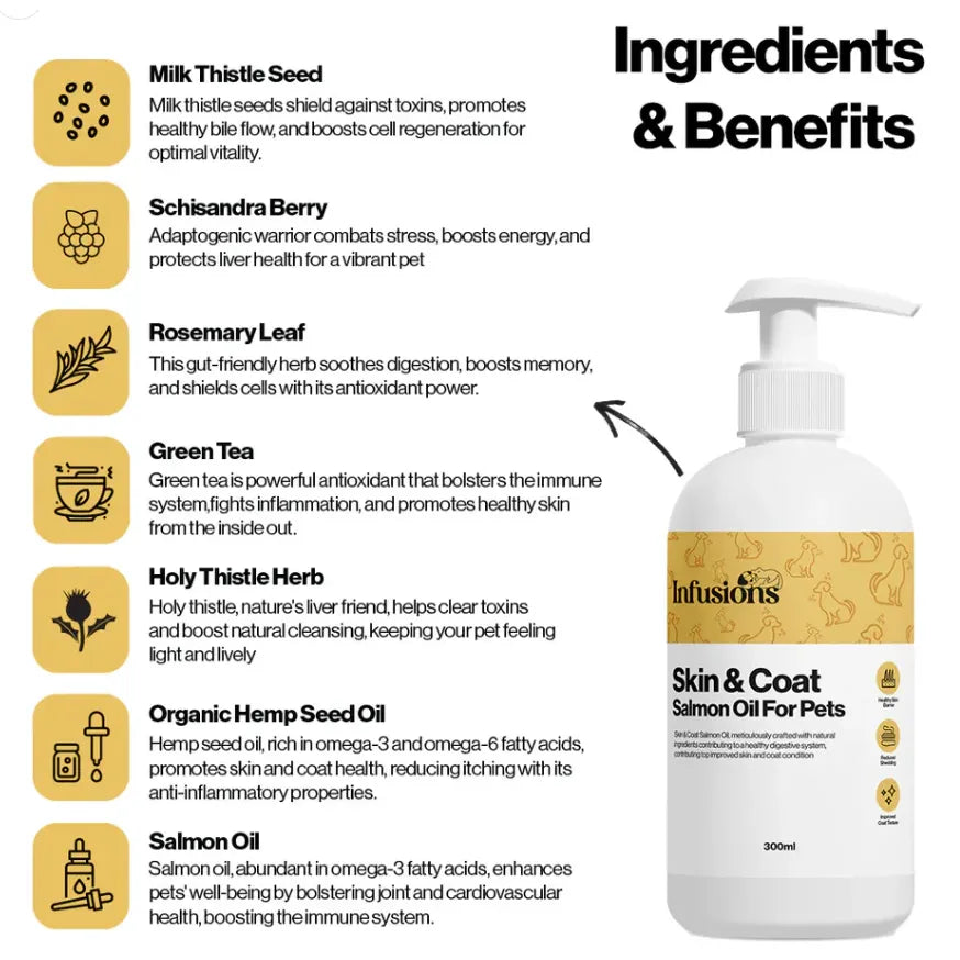 Skin & Coat Salmon Oil Infusion for Dogs (300ml)