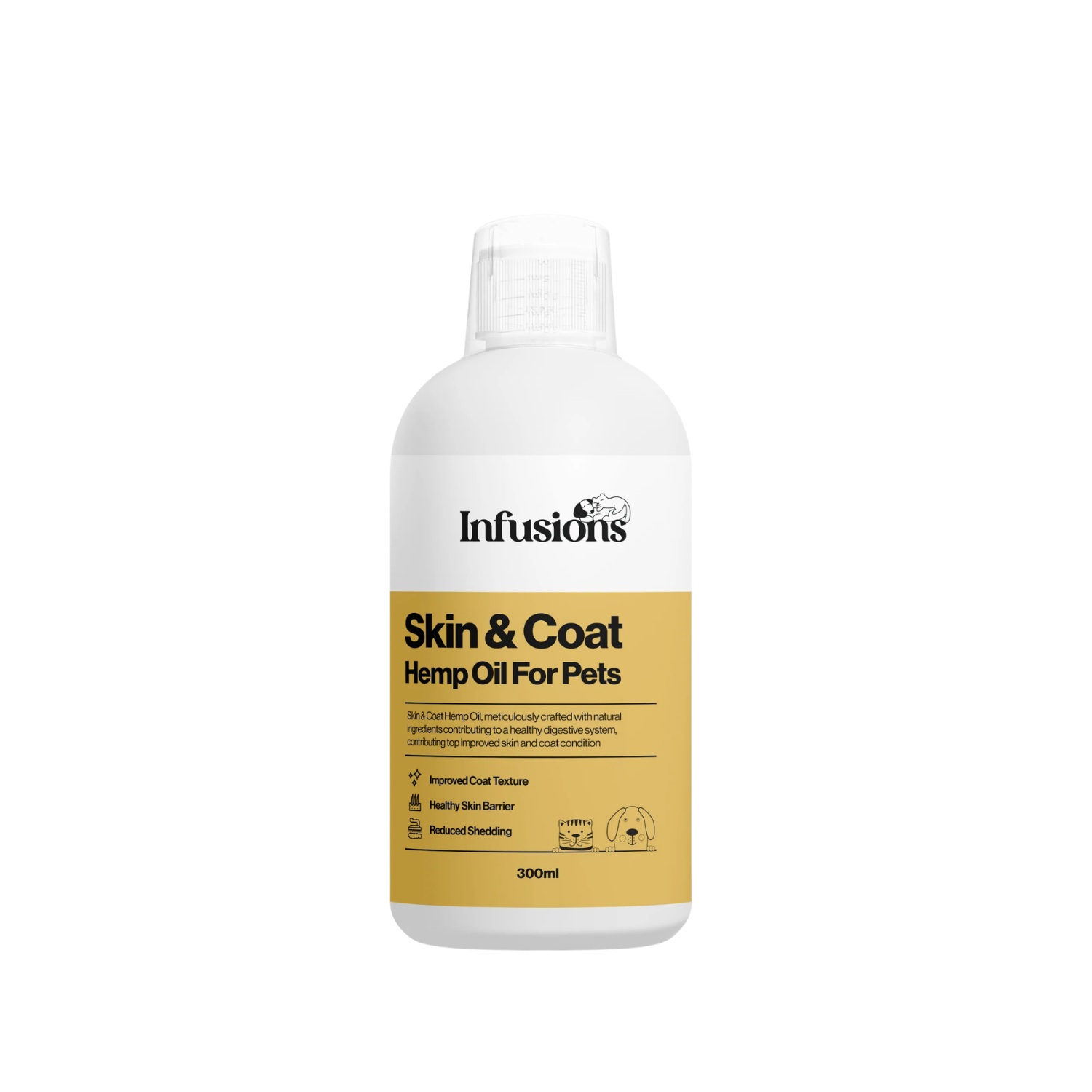 Skin & Coat Hemp Oil for Dogs & Cats (300ml) – Coat Health & Reduces Shedding