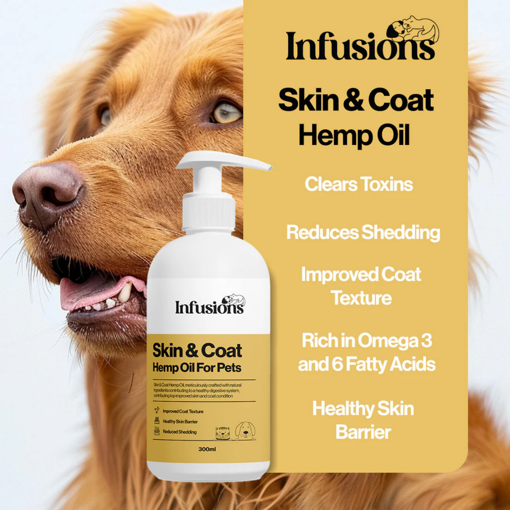Skin & Coat Hemp Oil for Dogs & Cats (300ml) product detail – Dry Skin Relief