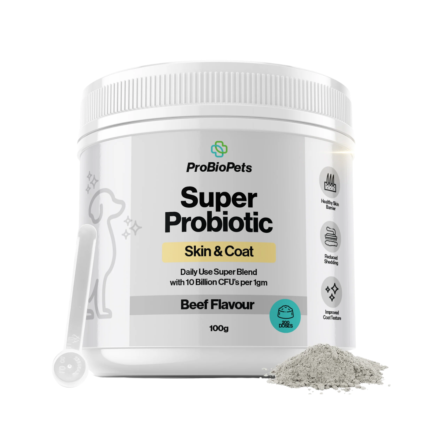 Skin & Coat Probiotic Powder for Dogs & Cats – Gut Health & Shiny Coat