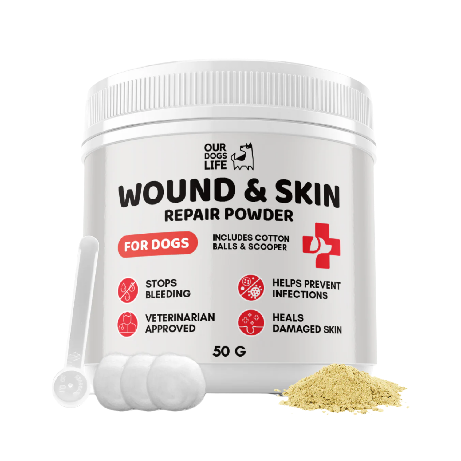 Wound & Skin Repair Powder for Dogs 50g – Stops Bleeding & Prevents Infection